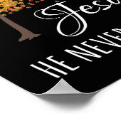 Poster Tomber Pour Jésus Il N'A Jamais Foi Feuille Automn (Coin)