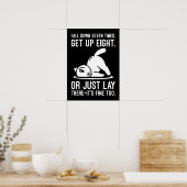 Poster Tomber Sept Fois - Motivation De Chat Drôle (Cuisine)