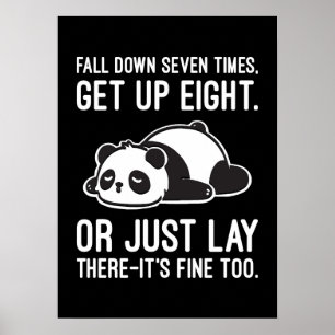 Poster Tomber Sept Fois, Se Lever Huit - Lazy Panda