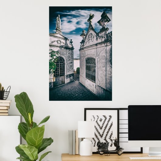 Poster Tombes dans un cimetière catholique à Crato, Porta (Bureau à domicile)