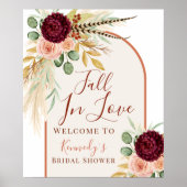 Poster Tombez amoureux Pampas Fleurs Robe de mariée Bienv (Devant)