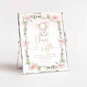 Poster tombole à couche d'éléphant rose