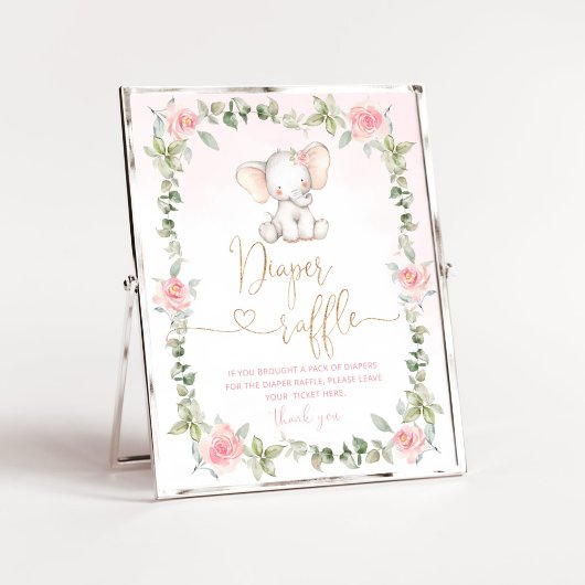 Poster tombole à couche d'éléphant rose
