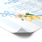 Poster tomettes bleu citron méditerranéen Rupture de couc (Coin)