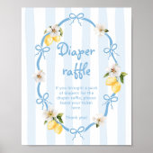 Poster tomettes bleu citron méditerranéen Rupture de couc (Devant)