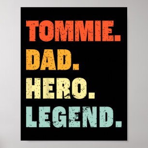Poster Tommie Papa Hero Legend Personnalisé Nom Fa