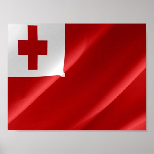 Poster Tonga - Drapeau d'agitation - (Devant)
