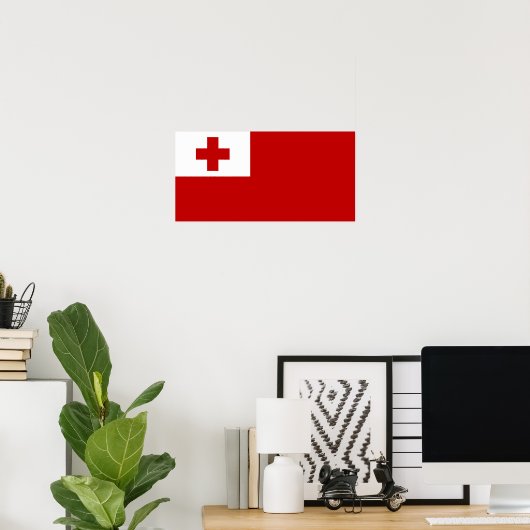 Poster Tonga - Drapeau Tongan (Bureau à domicile)