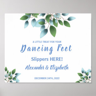 Poster Tongs de danse Pieds Panneau de mariage Eucalypt