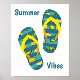 Poster Tongs Été Vibes