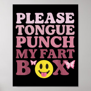 Poster Tongue Punch Mon Panier Boîte Funny Kawaii Citatio