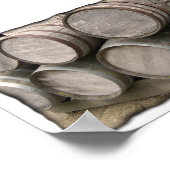 Poster Tonneaux en bois rustiques (Coin)