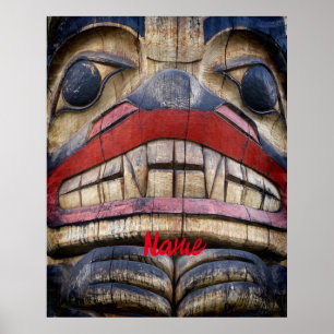 Poster Tonnerre à visage totem