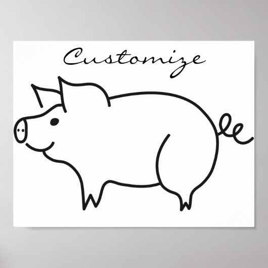 Poster Tonnerre d'animal de porc (Devant)