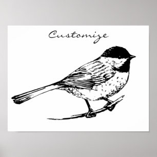 Poster Tonnerre de chickadee à calotte noire