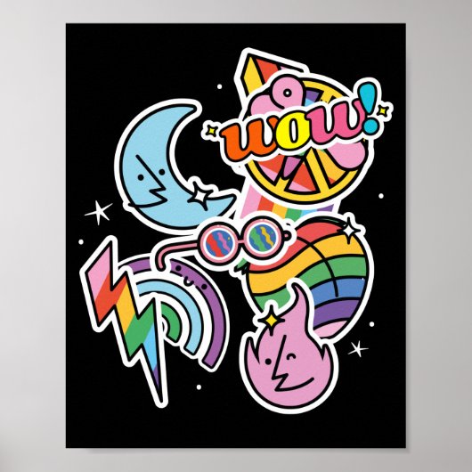 Poster Tonnerre de fierté. Amour arc-en-ciel. Wow amour (Devant)