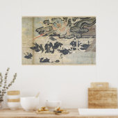 Poster Tonnerre démon, Sanctuaire Tenjin, période Kamakur (Cuisine)