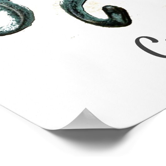 Poster Tonnerre octopus bleu (Coin)