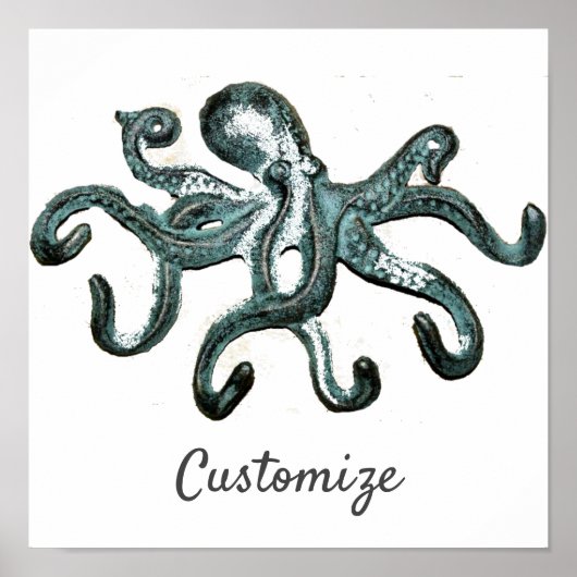 Poster Tonnerre octopus bleu (Devant)