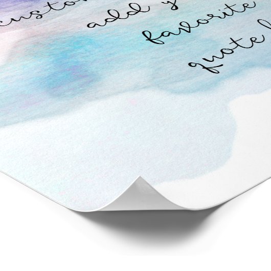 Poster tons bleu aquarelle art ajouter votre devis (Coin)