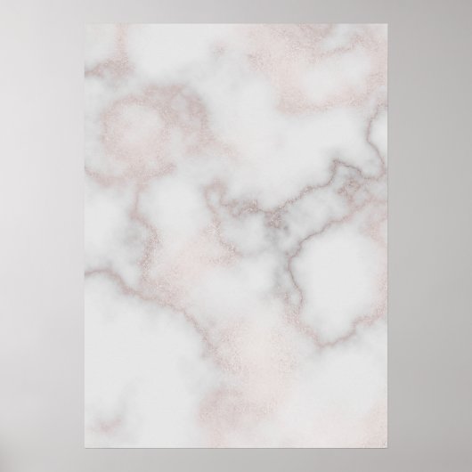 Poster Tons bleus rose rose or blanc marbre motif (Devant)