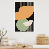 Poster Tons de la Terre Art moderne géométrique contempor (Cuisine)