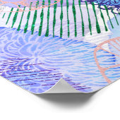 Poster Tons de lavande et de fleurs Abstraites vertes (Coin)