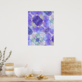 Poster Tons de lavande et de fleurs Abstraites vertes (Cuisine)