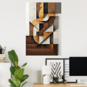 Poster Tons de Terre et Collage (Bureau à domicile)