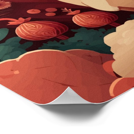 Poster Tons Mués Rabbit Nouvel An chinois (Coin)