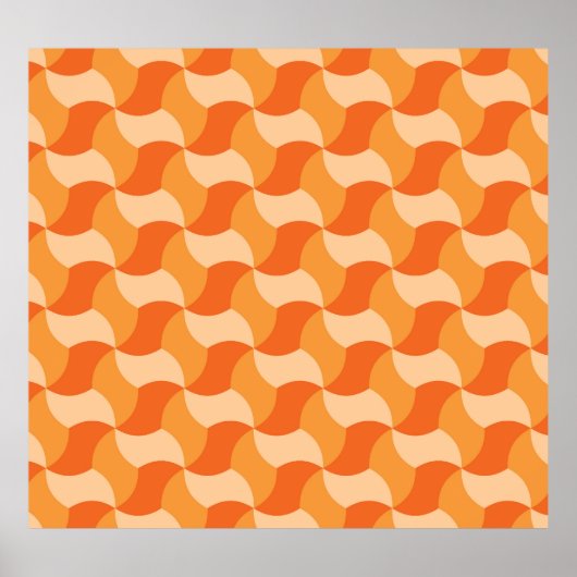 Poster Tons oranges géométriques : Carreaux Abstraits (Devant)