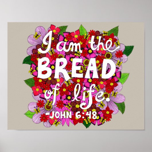 Poster Tons roses Fleur Doodle Typographie Bible Verse (Devant)