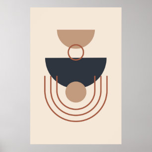 Poster Tons Terre Art géométrique moderne