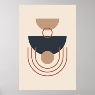Poster Tons Terre Art géométrique moderne