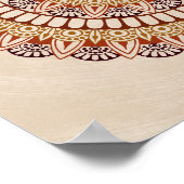 Poster Tons Terre Chaude Lotus Henna Mandala (Coin)