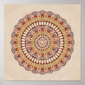 Poster Tons Terre Chaude Lotus Henna Mandala (Devant)