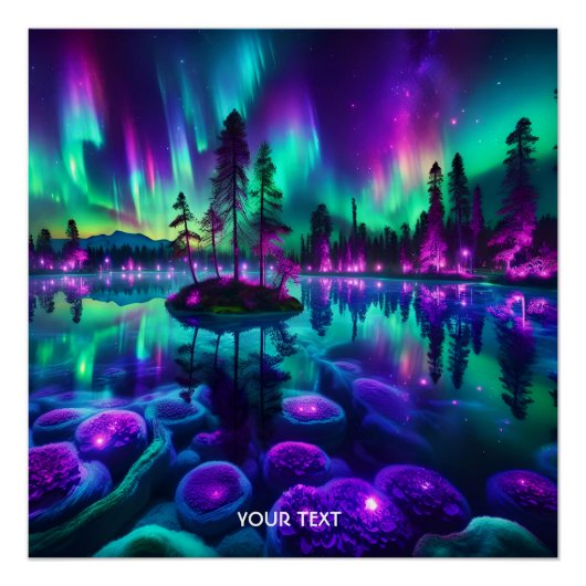 Poster Tons vert pourpre mou Imaginaire (Devant)
