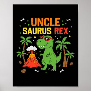 Poster Tonton Saurus Rex Dinosaure Tonton de jeu de mots
