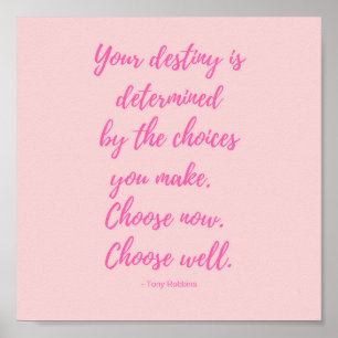 Poster Tony Robbins Citation de destinée inspirationnelle
