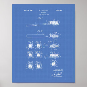 Poster Tooth Brush 1941 Patent Art Blueprint