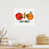 Poster Tooty Fruity Amusant Fruit Musicien Pun (Cuisine)