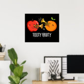Poster Tooty Fruity Funny Fruit Musicien Pun Dark BG (Bureau à domicile)