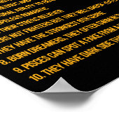 Poster Top 10 Signes Pour Repérer Un Véritable Poids (Coin)