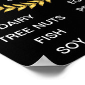 Poster Top 8 Liste des allergènes (Coin)