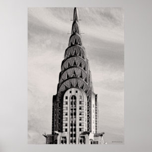 Poster Top of the Chrysler Building NYC - B&W