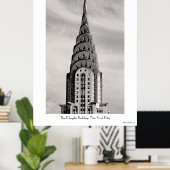 Poster Top of the Chrysler Building NYC - B&W (Bureau à domicile)
