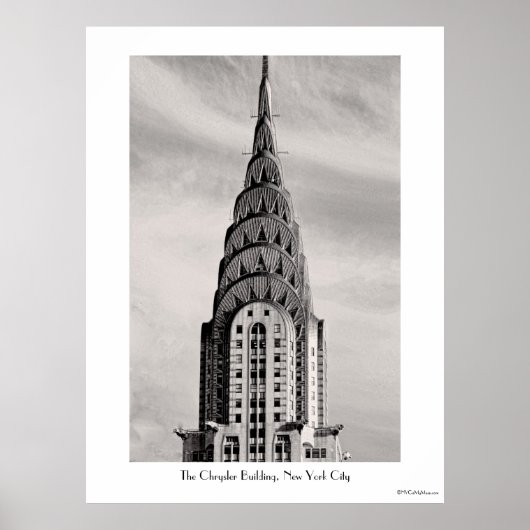 Poster Top of the Chrysler Building NYC - B&W (Devant)