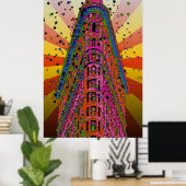 Poster Top of the Flatiron Building Reddish, Yellow Rays (Bureau à domicile)
