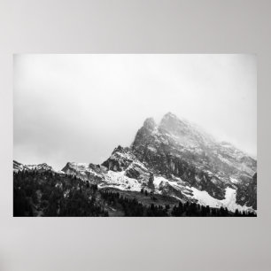 POSTER TOP VIEW OF SNOWY MOUNTAIN