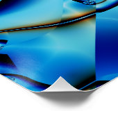 Poster Topaz | Art fractal bleu et blanc (Coin)